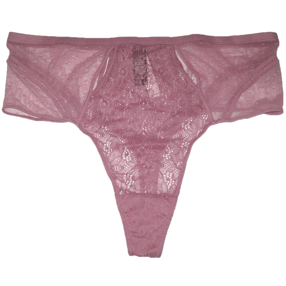 Victoria's Secret High-Waist Lace Thong Rose Mauve